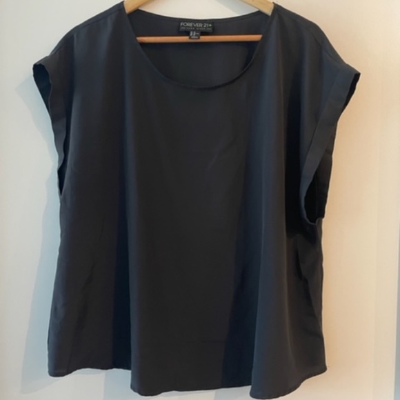 Forever 21 Black Slik Top Plus Size 2x - Picture 1 of 3